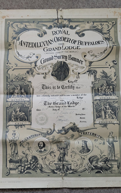 WW1 Royal Marines Light Infantry Medal Quartet & Service / Masonic Papers - George Thomas Norman