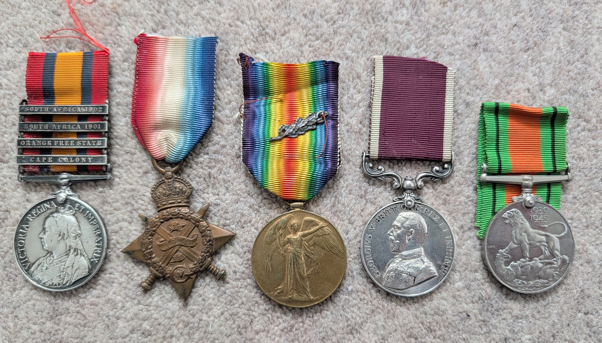 Boer War, WW1 & WW2 Medal Quintet & Service Papers QMS JAMES ALEXANDER COX RAMC Cook MID