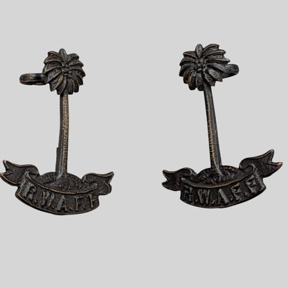 Royal West Africa Frontier Force Officer's Bronzed Collar Badge Pair
