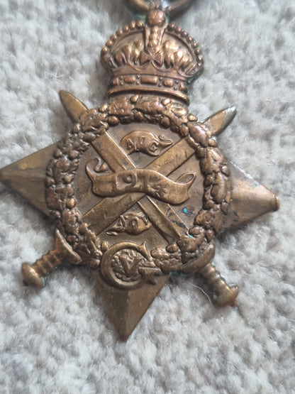 SOLD! WW1 4 Medal Group Mons Star with 5th Aug Clasp and LS&GC medal - George Belford 1 Btn South Wales Borderers BEF Wounded 17th Nov 1914