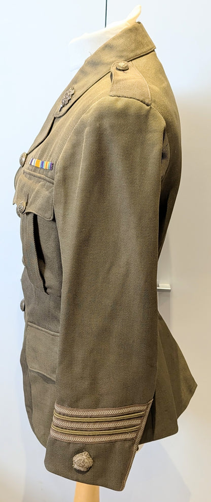 Fantastic WW1 9th Bn Glasgow Highlanders HLI Territorial Major's Cutaway Cuff Rank Jacket to an MC Winner