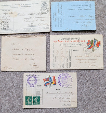 Unique WW1 French Army & Air Force Photo Album, Service Documents and Field Post Set to a Front Line Medic & Then Combat Pilot