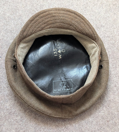 SOLD! WW1 British Army Wool Kent Volunteer Force Floppy Trench Cap Dated 1918
