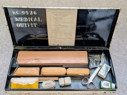WW2 Emergency Fire Brigade Medical First Aid Tin Box with Contents 1941
