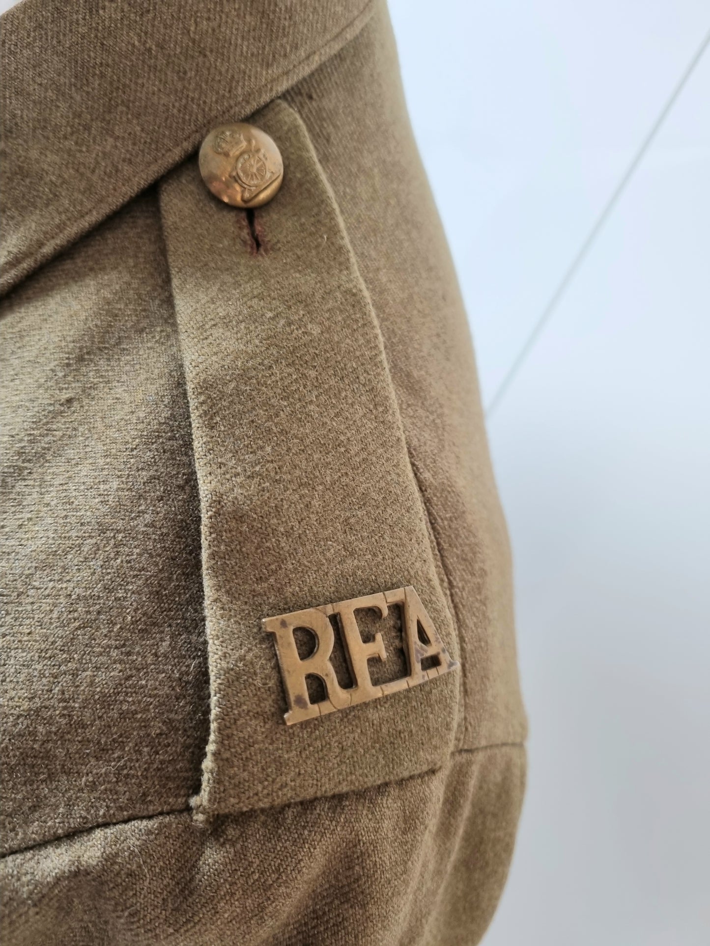 WW1 British Army 2nd Lieutenant Cuff Rank Uniform Jacket Royal Field Artillery (Made from Original Parts)