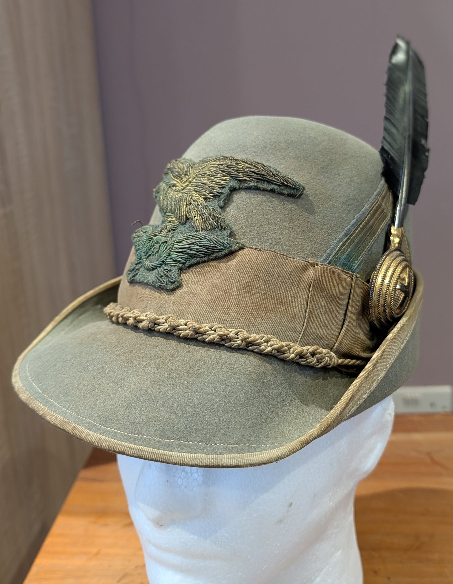 SOLD! Late 1940s Italian Army Enlisted Man's Alpini Autieri Cap with Nappina