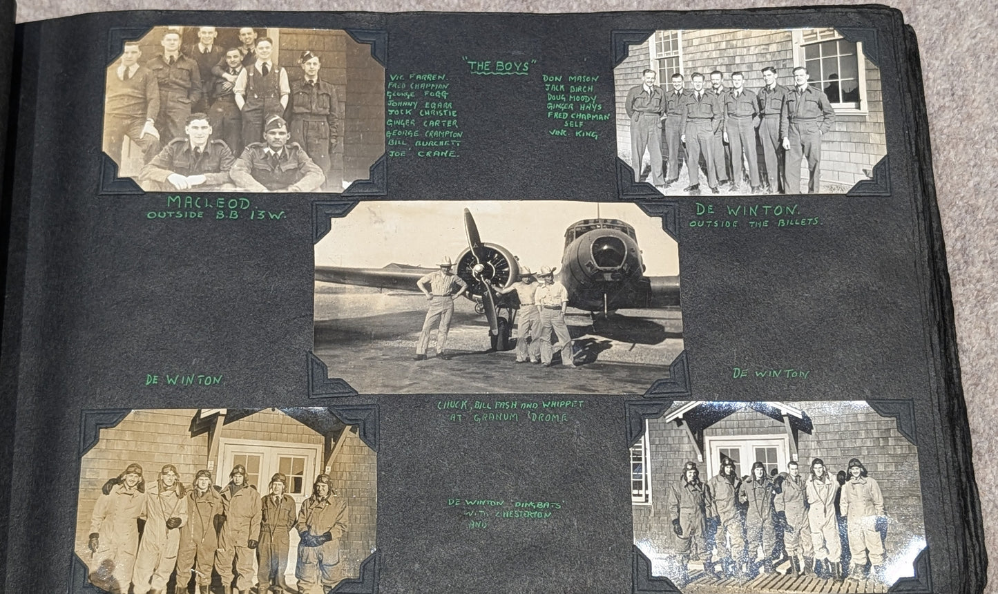 SOLD! WW2 RCAF Flying Log Book E  W Burchett With 2 Of His Photo Albums