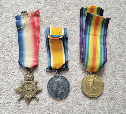 SOLD! WW1 British Medal Trio to George Deakin, 355 Siege Battery, Royal Garrison Artillery, Demoted at Own Request