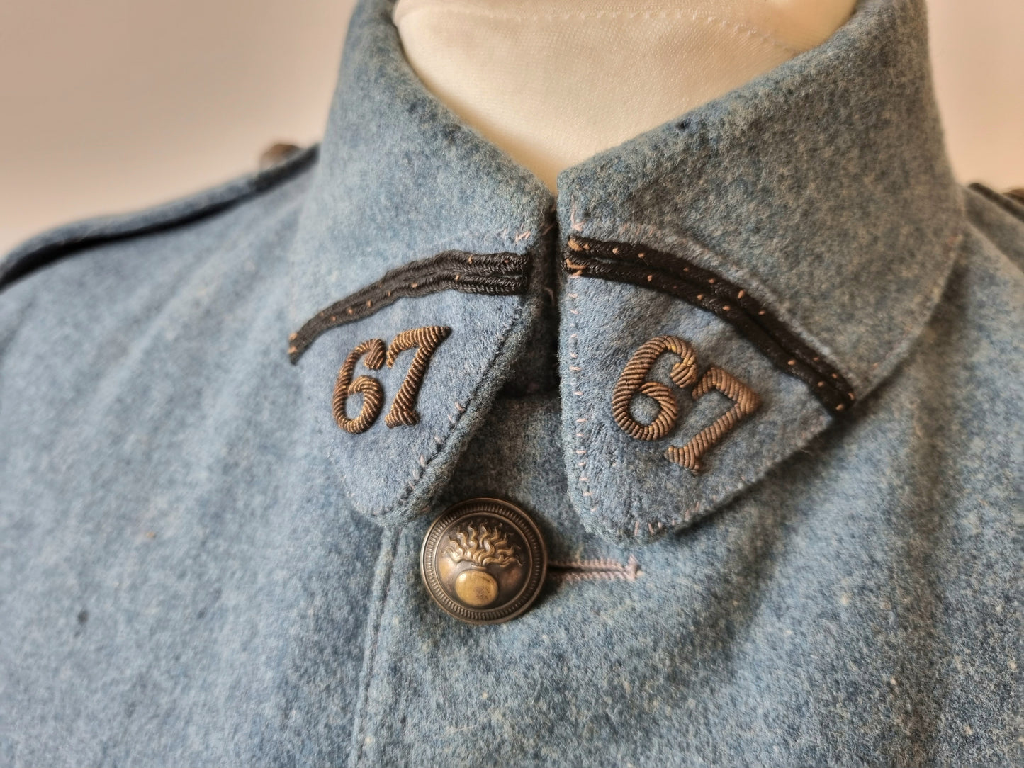 WW1 M1917 French Blue Horizon Tunic jacket Uniform to the 67th Infantry