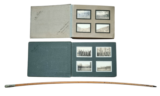 Extremely Rare WW1 Sherwood Foresters 2 Private Photo Albums & Swagger Stick
