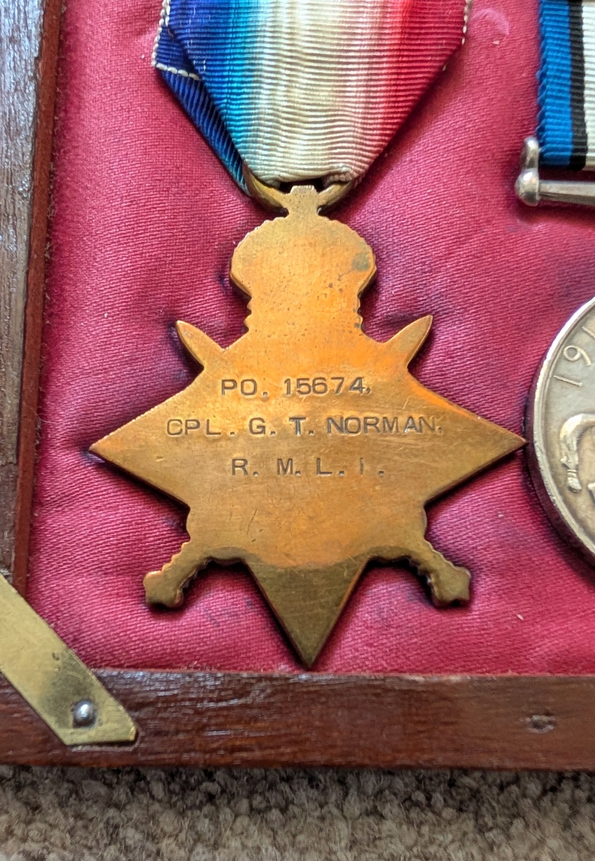 WW1 Royal Marines Light Infantry Medal Quartet & Service / Masonic Papers - George Thomas Norman