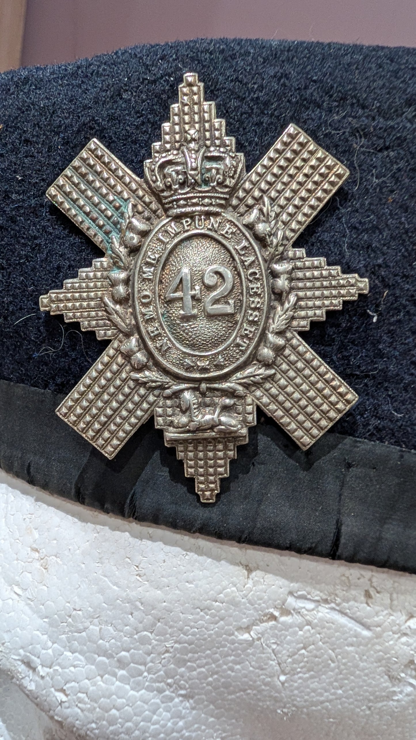 Rare Victorian British Army 42nd Regiment Of Foot Glengarry Cap