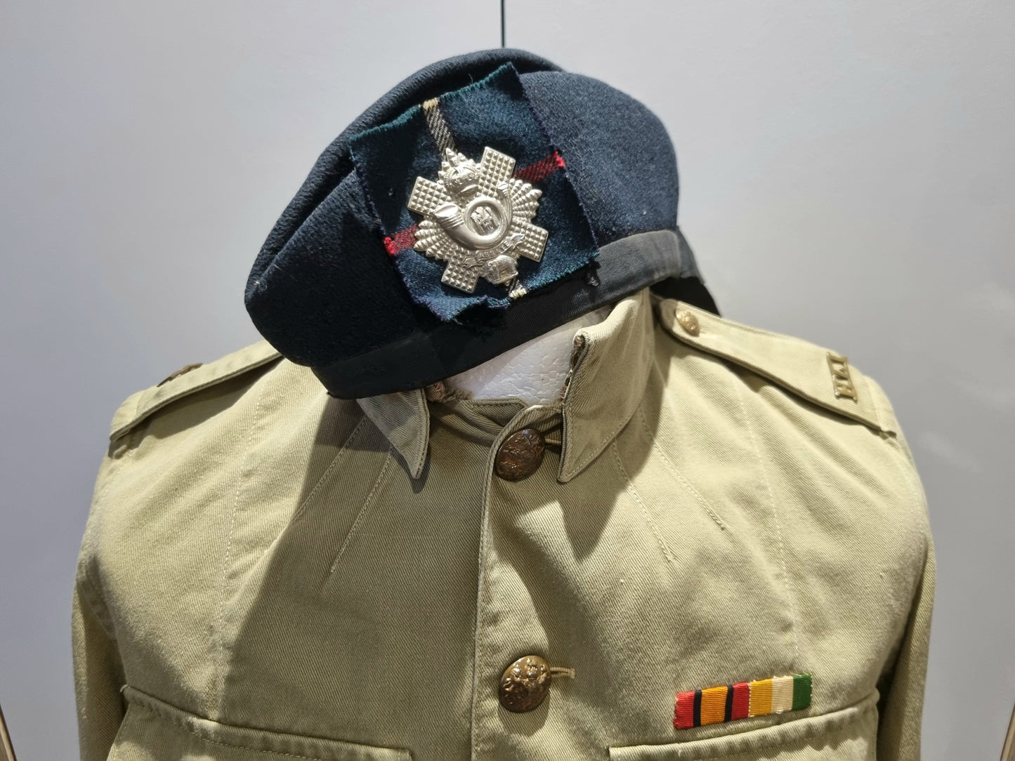 Rare WW1 Tropical KD Highland Light Infantry Uniform Cutaway Jacket Trews & Glengarry