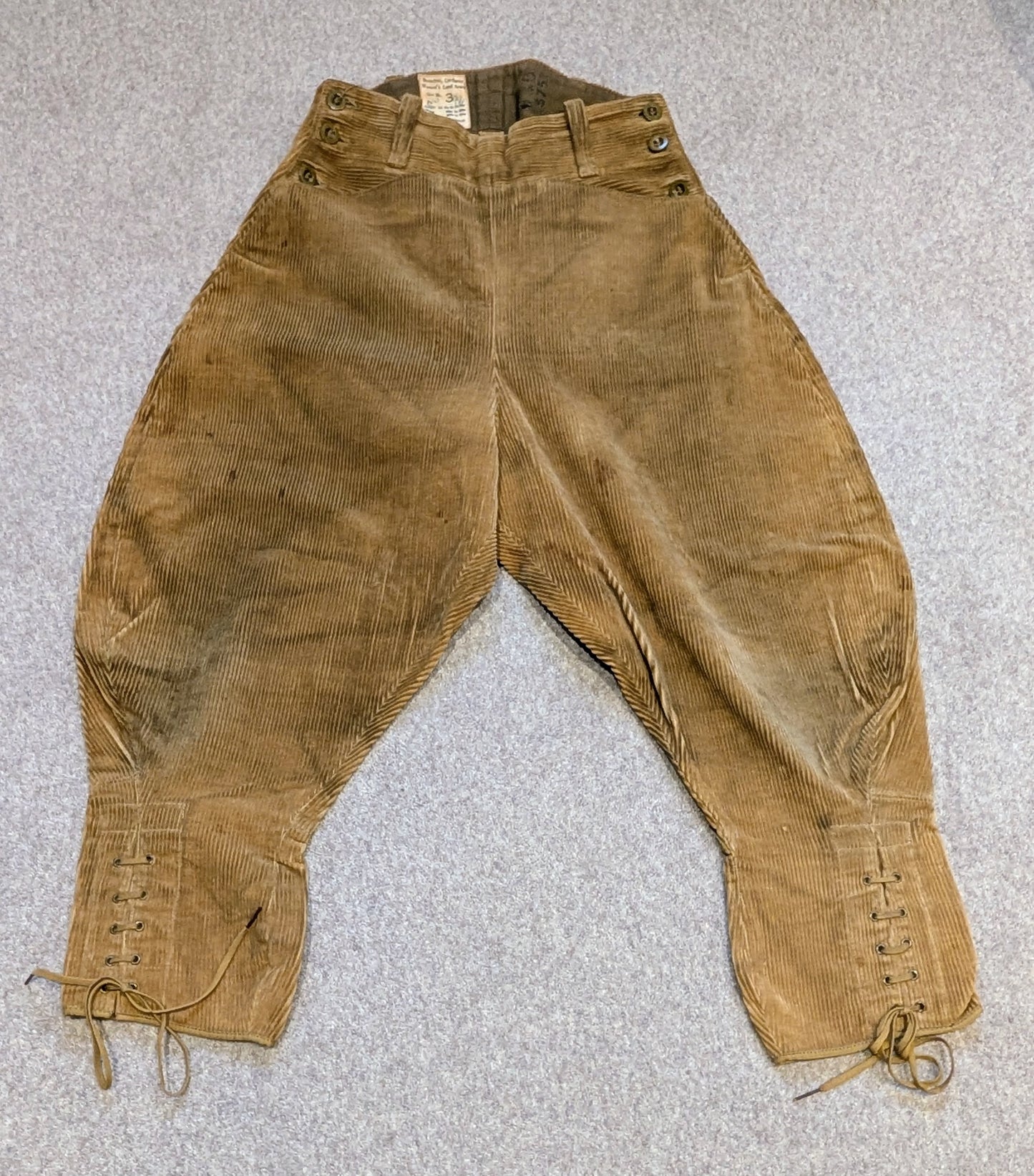 WW2 Era British WLA Womens Land Army Corduroy Breeches Home Front