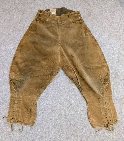 WW2 Era British WLA Womens Land Army Corduroy Breeches Home Front