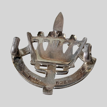 Rare Home Counties Brigade Hallmarked Silver Cap Badge 1961 By Gaunt