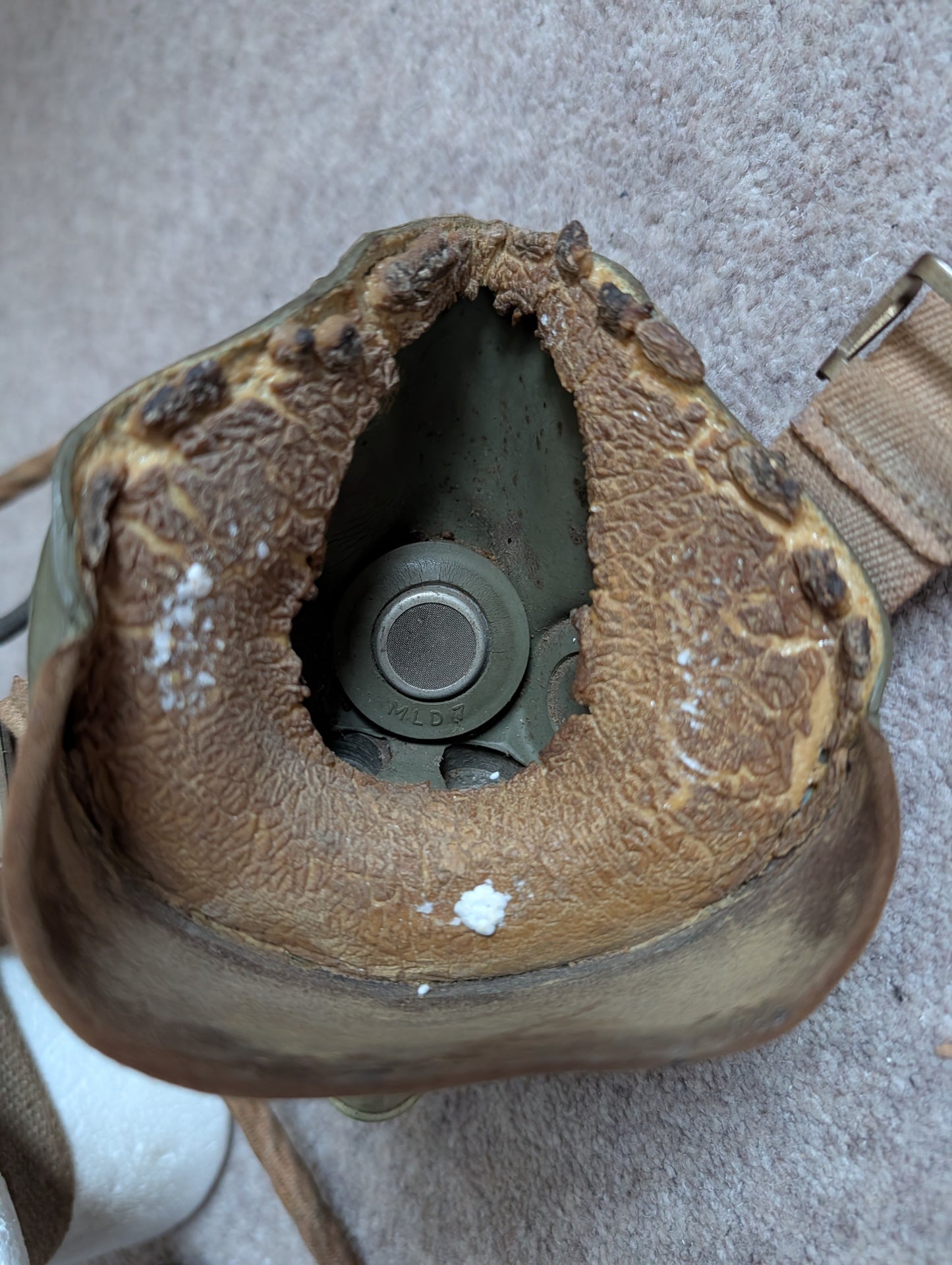WW2 RAF TYPE C FLYING HELMET, RECEIVERS & WIRING LOOM + TYPE H MASK