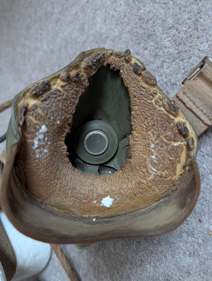 WW2 RAF TYPE C FLYING HELMET, RECEIVERS & WIRING LOOM + TYPE H MASK