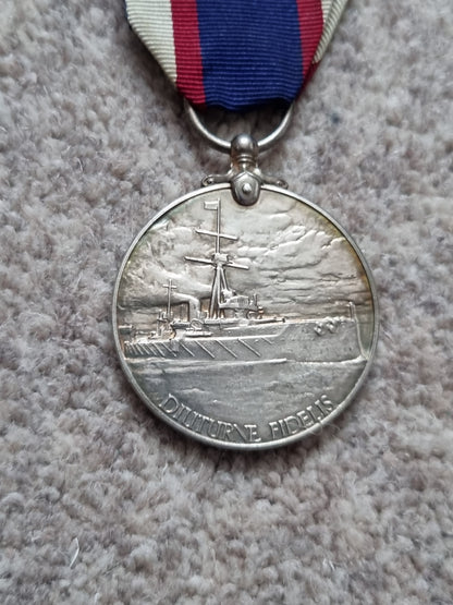 SOLD! WW1 British Navy Long Service Medal Quartet to J E Legard