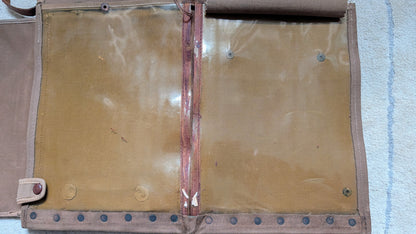 SOLD! WW1 BRITISH ARMY OFFICERS MAP CASE WITH LEATHER CARRY STRAP NAMED TO MILITARY CROSS WINNER C P GARRARD