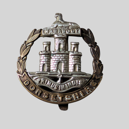 WW1 Era Dorsetshire Regiment Bimetal Cap Badge