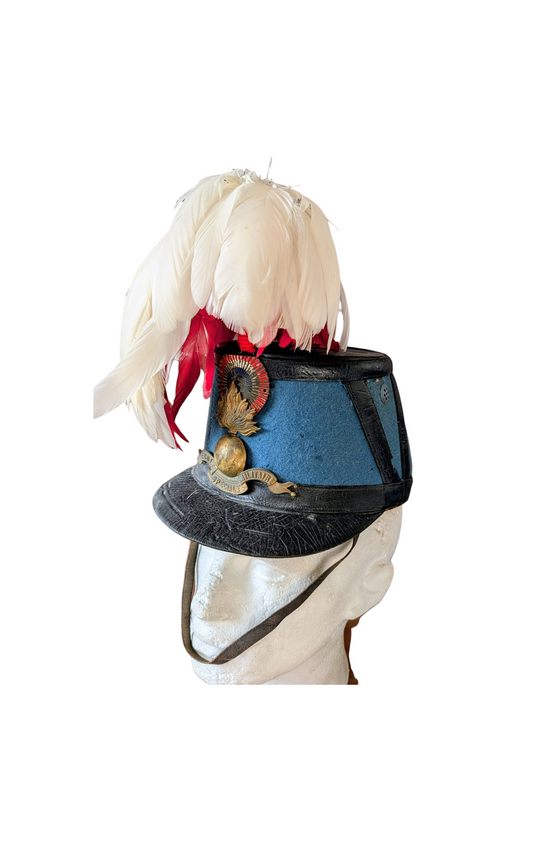 SOLD! Lovely Early 20th Century French Military Academy St Cyr Shako With Feather Plume