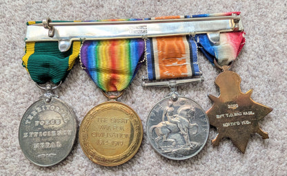 WW1 Mons Star With Clasp Quartet With Territorial Efficiency - Thomas MacNair