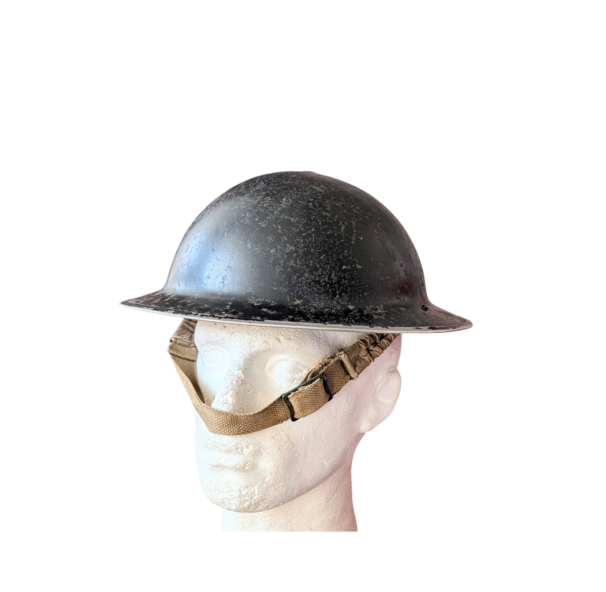 SOLD! Early WW2 Black Brodie Helmet Dated 1939
