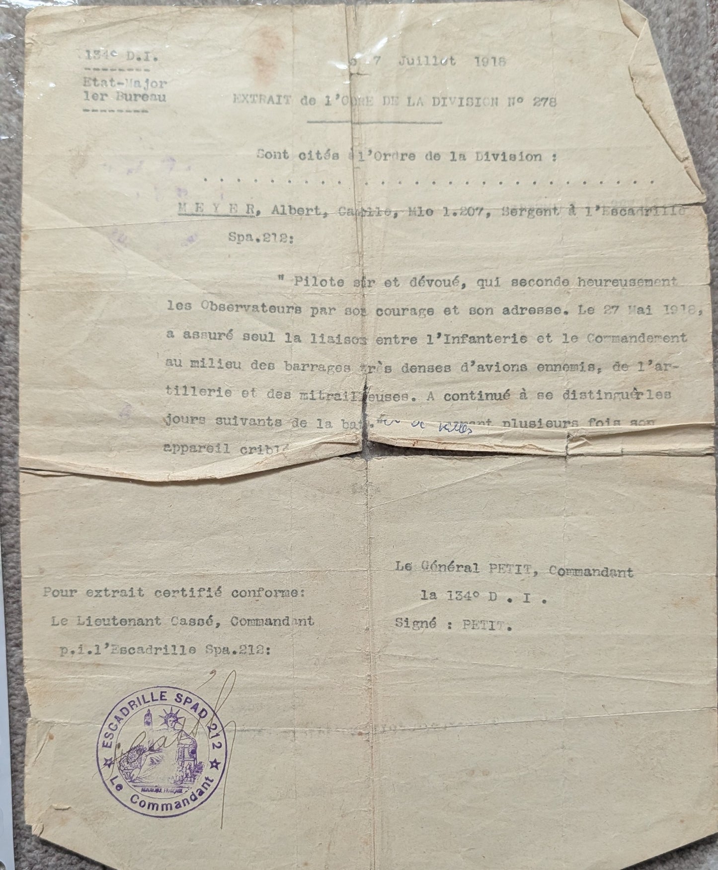 Unique WW1 French Army & Air Force Photo Album, Service Documents and Field Post Set to a Front Line Medic & Then Combat Pilot