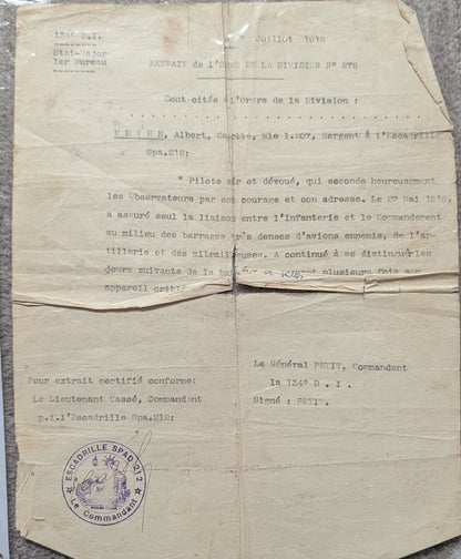 Unique WW1 French Army & Air Force Photo Album, Service Documents and Field Post Set to a Front Line Medic & Then Combat Pilot