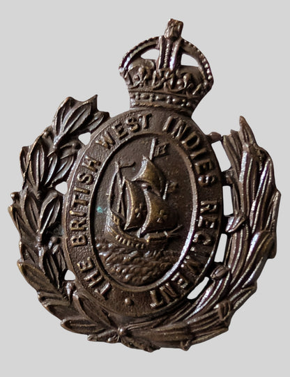 WW1 The British West Indies Regt Officers Bronze Collar Badge Voided Pattern