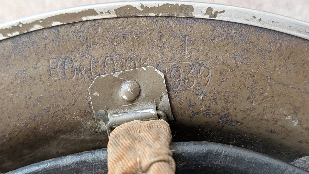 SOLD! Early WW2 Dunkirk Era British Army Brodie Helmet Dated 1939, Attributed