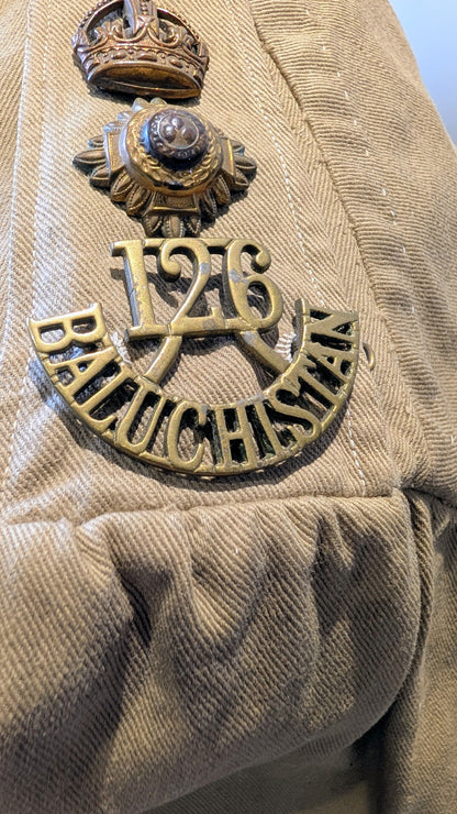 WW1 Era Indian 126th Baluchistan Regiment Lieutenant Colonel's Khaki Drill KD Jacket