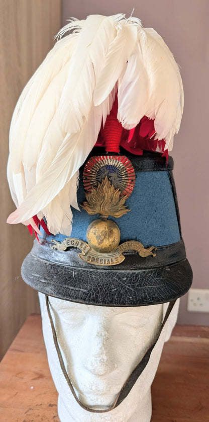 SOLD! Lovely Early 20th Century French Military Academy St Cyr Shako With Feather Plume