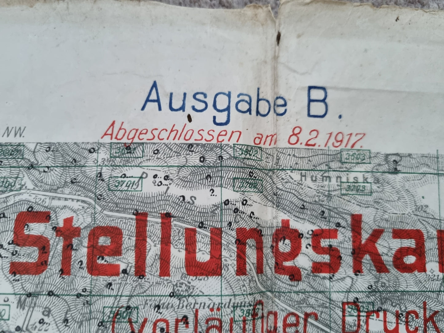 WW1 German Army Trench Map BRZEZANY area Ukraine 8th Feb 1917