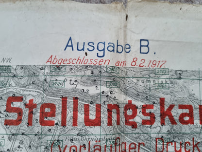 WW1 German Army Trench Map BRZEZANY area Ukraine 8th Feb 1917