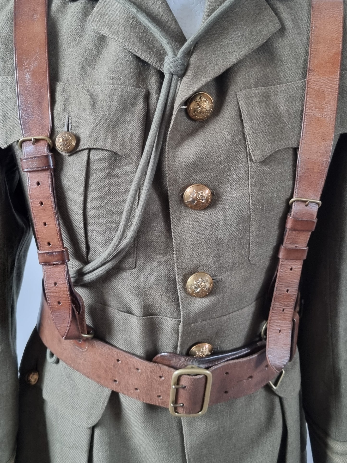 WW1 Royal Scots Uniform Cutaway Cuff Rank Jacket Trews Glengarry & Sam Browne