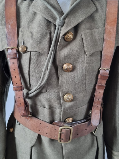 WW1 Royal Scots Uniform Cutaway Cuff Rank Jacket Trews Glengarry & Sam Browne