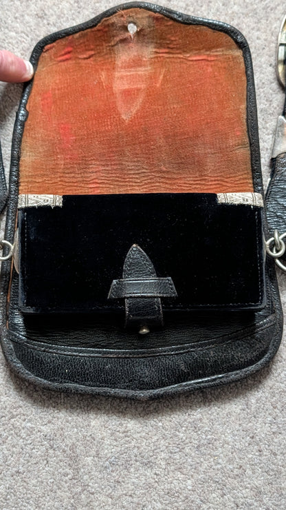 SOLD! Beautiful Edwardian Montgomeryshire Yeomanry CrossBelt & Pouch & Cover - Solid Silver Fittings