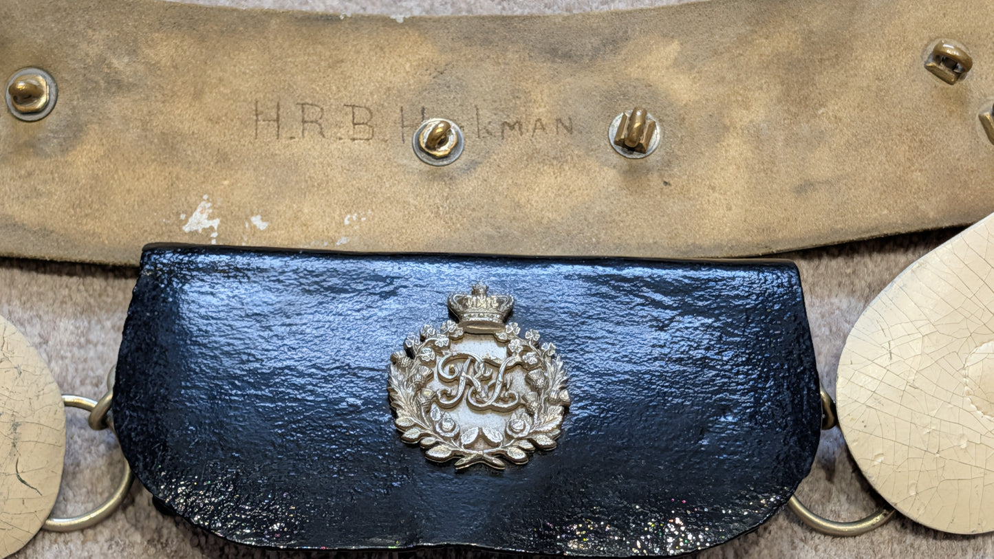 Victorian 1st Volunteer Battalion Royal Fusiliers Scarlet Jacket, Belt & Crossbelt Named to H R B Hickman