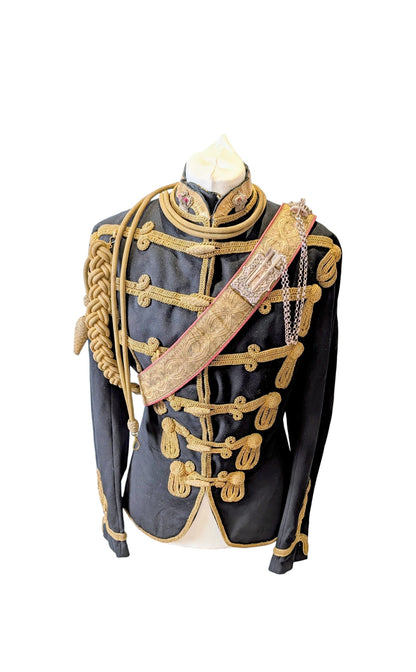 SOLD! Beautiful Victorian 11th Hussars Full Dress Frogged Jacket & Crossbelt 1870-80 Zulu War period