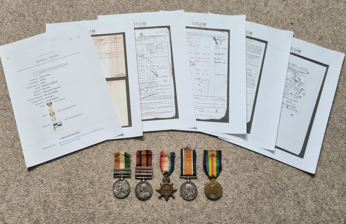 Boer War & WW1 British Army Medal Group to Sergeant Walter Ashton - 1st Manchester Regiment