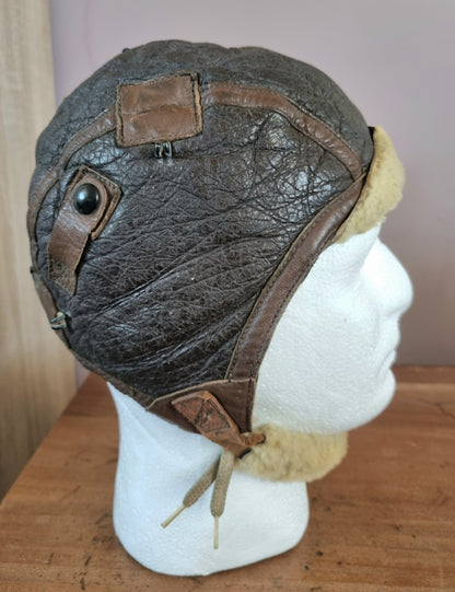 WW2 US Army Air Corps B-6 Leather Flying Helmet