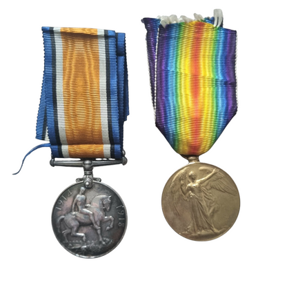 SOLD! WW1 British Medal Duo Private J Welsh Royal Air Force RAF