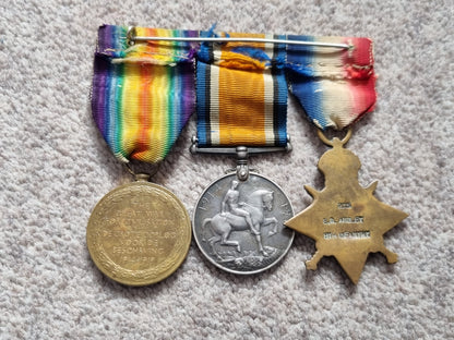 SOLD! Rare WW1 South African Medal Trio to Sergeant E G Ansley of the SA Motor Cycle Corps/8th SA Infantry