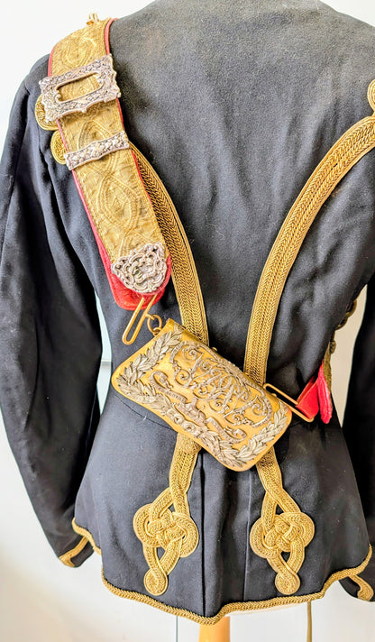 SOLD! Beautiful Victorian 11th Hussars Full Dress Frogged Jacket & Crossbelt 1870-80 Zulu War period