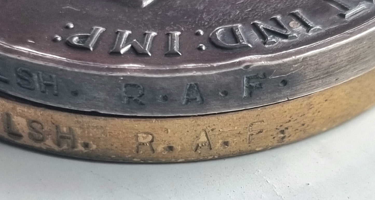 SOLD! WW1 British Medal Duo Private J Welsh Royal Air Force RAF
