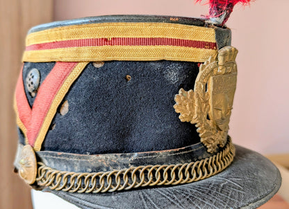 Early 20th Century French Republican Guard Shako With Feather Plume