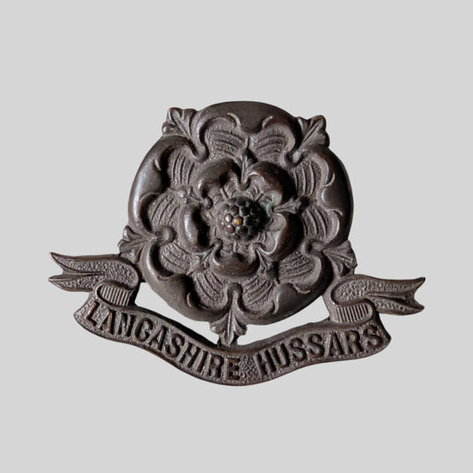 SOLD! Lancashire Hussars Officer's Bronze Collar Badge