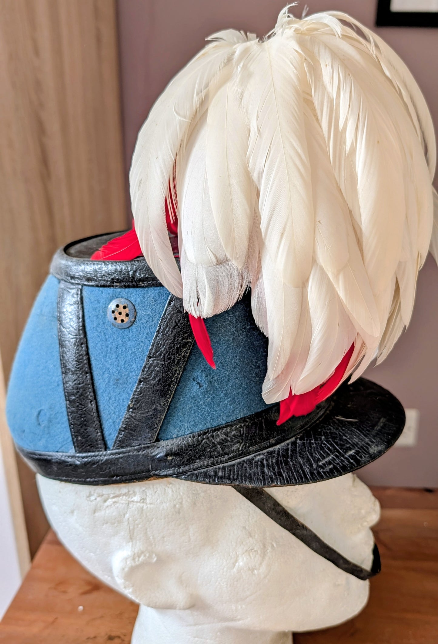SOLD! Lovely Early 20th Century French Military Academy St Cyr Shako With Feather Plume